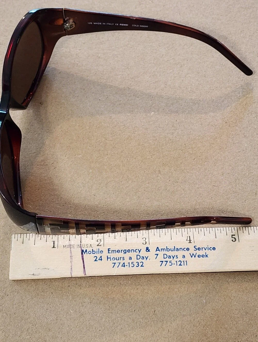 Fendi Sunglasses Two Tone Tortoise Shell FS407 238  57 14 125 Side Logos Vintage